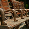 Benches at a temple in China