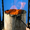 Flames for ritual in Japan